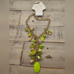 Gold and Green Statement Necklace